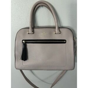 Kate Spade Kalen WKRU4074 Beige Pebbled Leather Satchel‎ With Tassel Detail